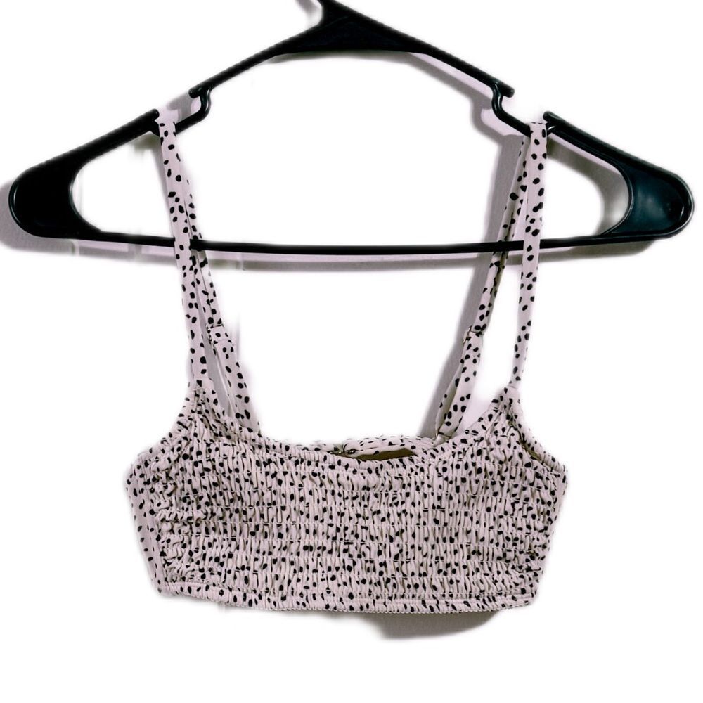 Xhilaration Black and‎ White Bikini with Sporty Bralette Design